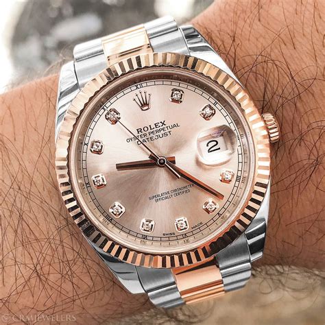 rolex datejust rose gold two tone|rolex datejust 31 gold price.